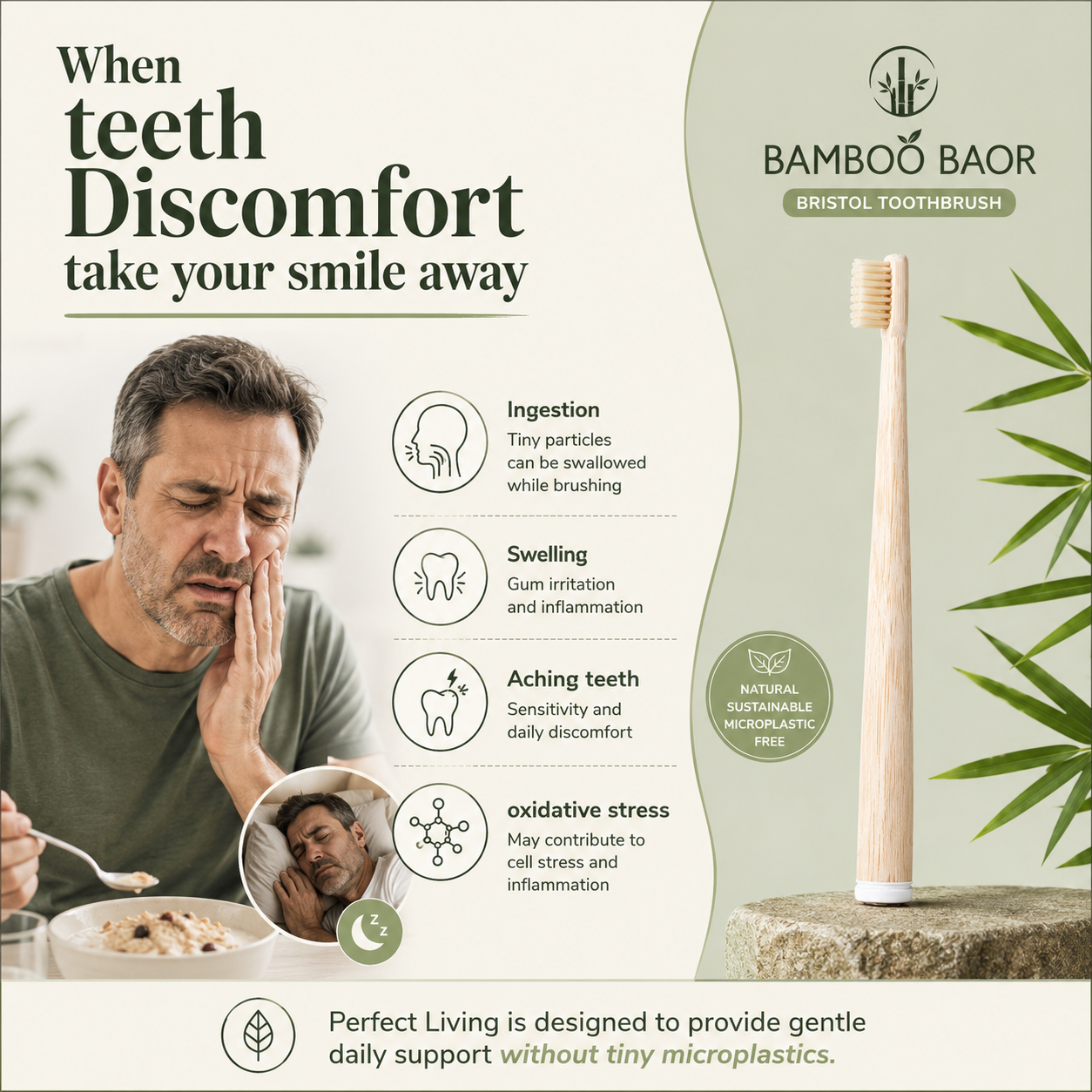 Perfect Living™ Boar Bristle Toothbrush